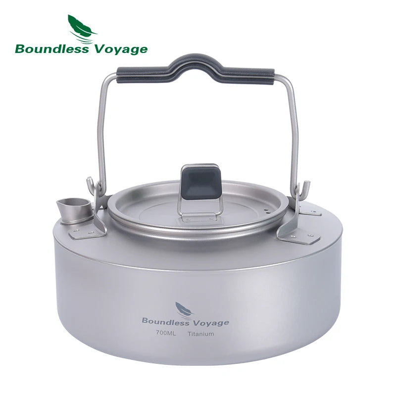 700ml Titanium Kettle Camping Tea Pot Water Jug