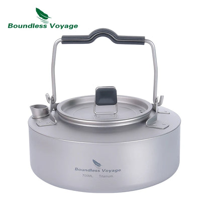 700ml Titanium Kettle Camping Tea Pot Water Jug