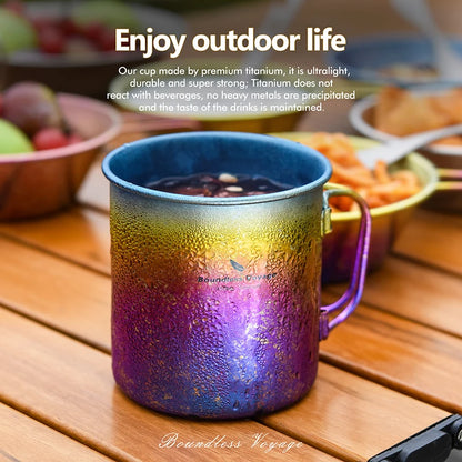 450ml Outdoor Camping Titanium Mug Colorful Tea Coffee Cup with Lid