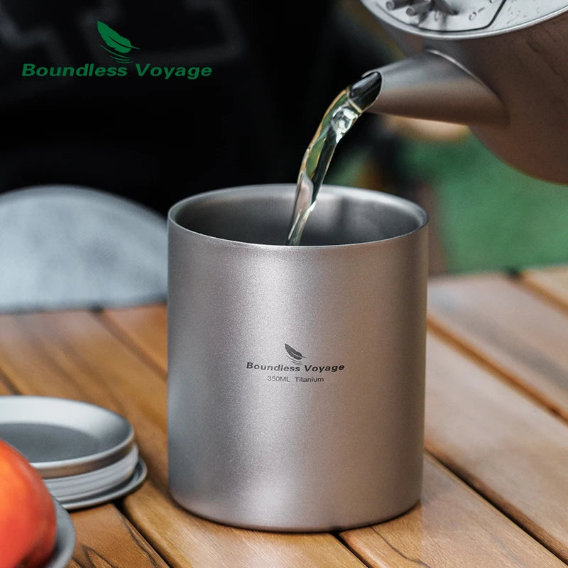 350ml Titanium Cup with Lid Double Walled Mug