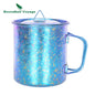 450ml Outdoor Camping Titanium Mug Colorful Tea Coffee Cup with Lid