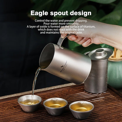 Titanium Travel 380ml Kung Fu Tea Pot Cups Set