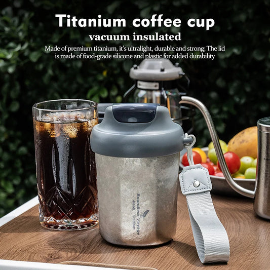 400ml Titanium Coffee Cup Vacuum Insulated Travel Mug