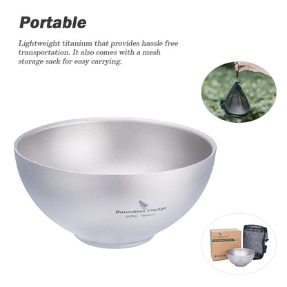 260ml Titanium Rice Bowl Small Double Walled Soup Cereal Bowl