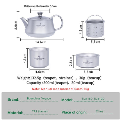 300ml Titanium Teapot with Infuser Chinese Tea Set