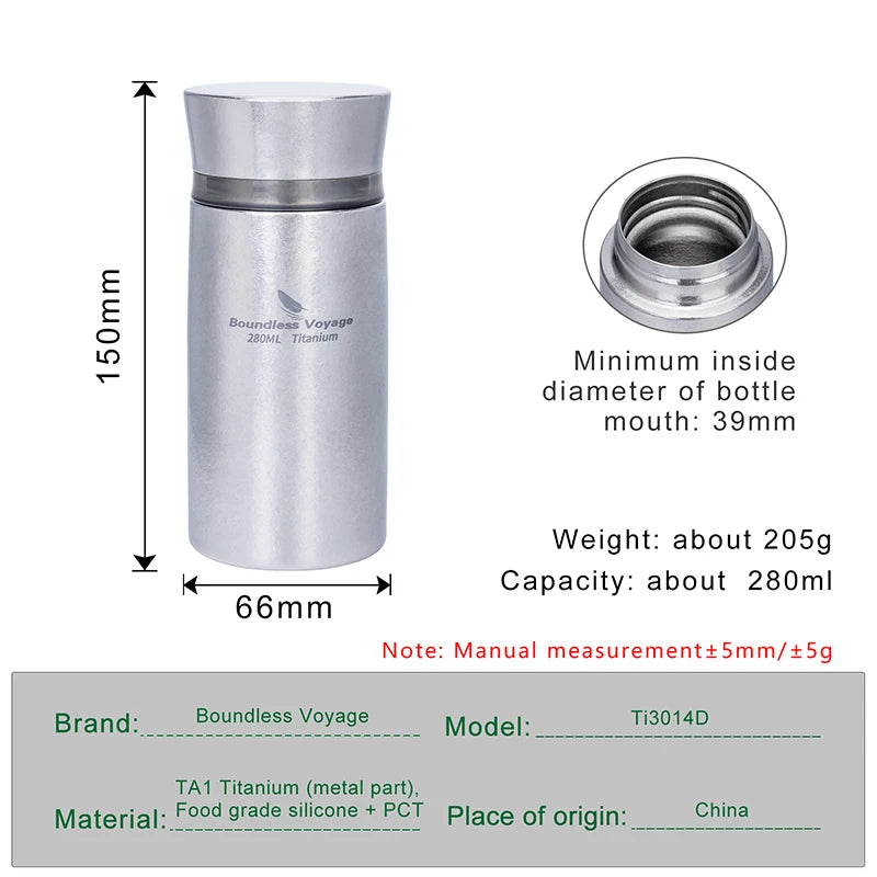 280ml Titanium Vacuum Flask