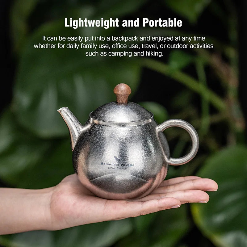 380ml Lightweight Travel Portable Titanium Tea Pot