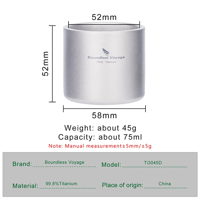 75ml Double-wall Cup Coffee Tea Mug