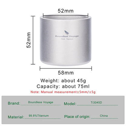 75ml Double-wall Cup Coffee Tea Mug
