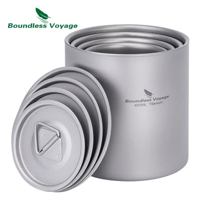 Titanium Double Walled Cups with Lid