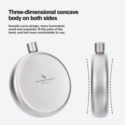 150ml Titanium Hip Flask Small Round Wine Bottle