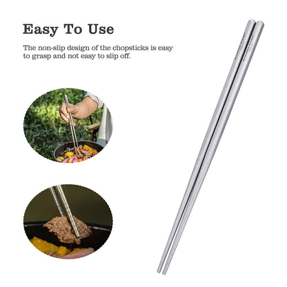 Camping Titanium Cutlery Set Outdoor Utensils Long Handle Soup Spoon Fork Chopsticks