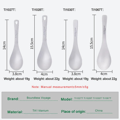 Titanium Soup Spoon Reusable Lightweight Cutlery