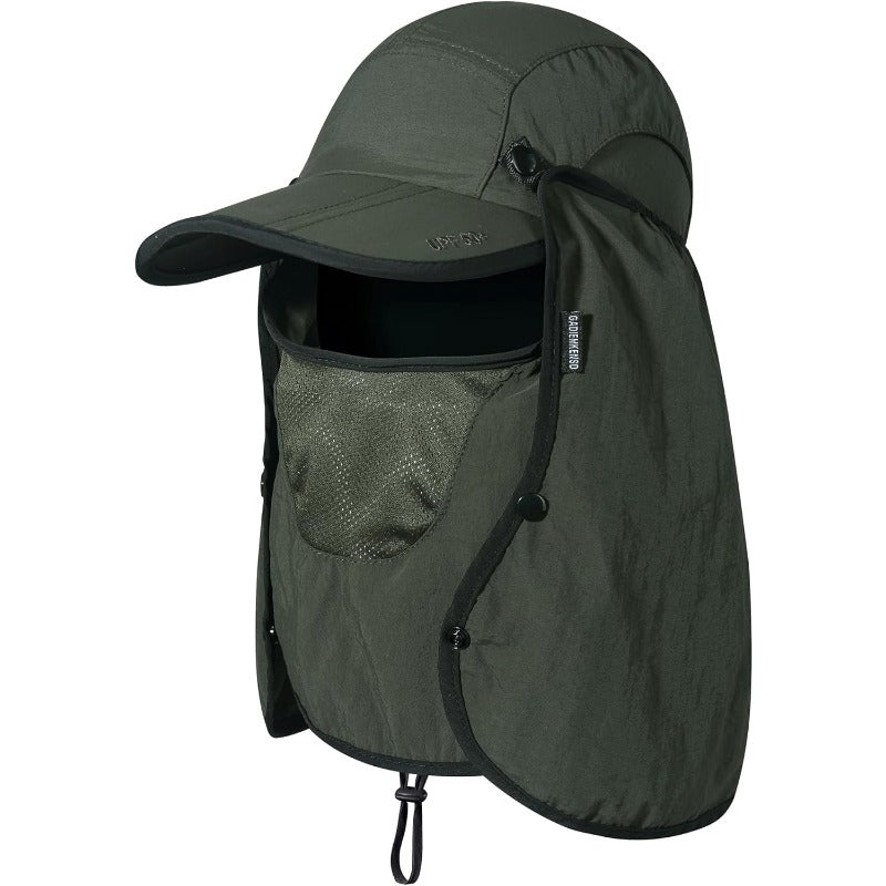 GADIEMKENSD UPF 50+ Folding Fishing Hat 360 Outdoor Sun Hat